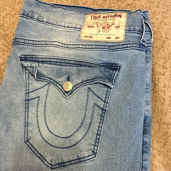 True Religion men's Sky Blue Straight Leg Jeans